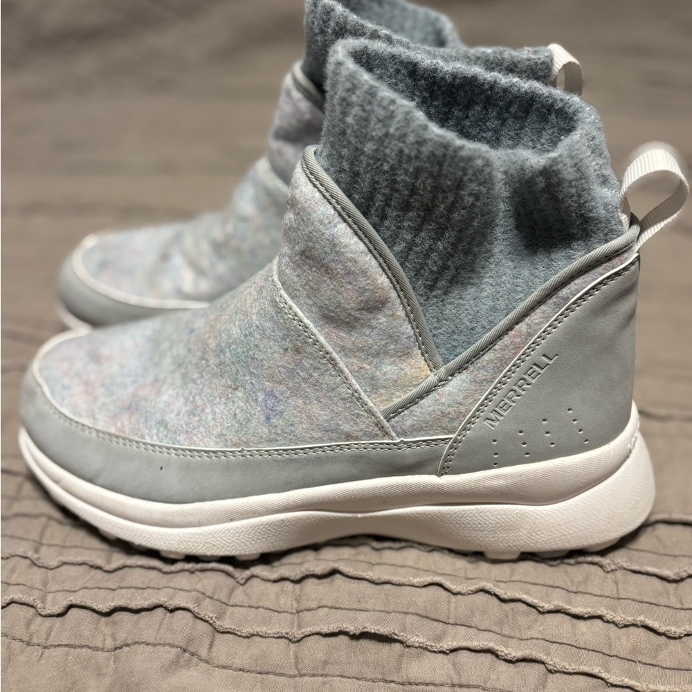Merrell Light Gray Wool-Blend Slip-On Shoes